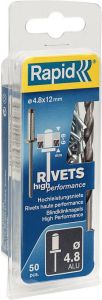Rapid High performance blindklinknagels Ø4 8 x 12 mm 50 stuks + boor 5000388