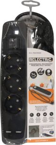 Relectric stekkerdoos 1 5 mtr 3-voudig 2x USB RELEC492220