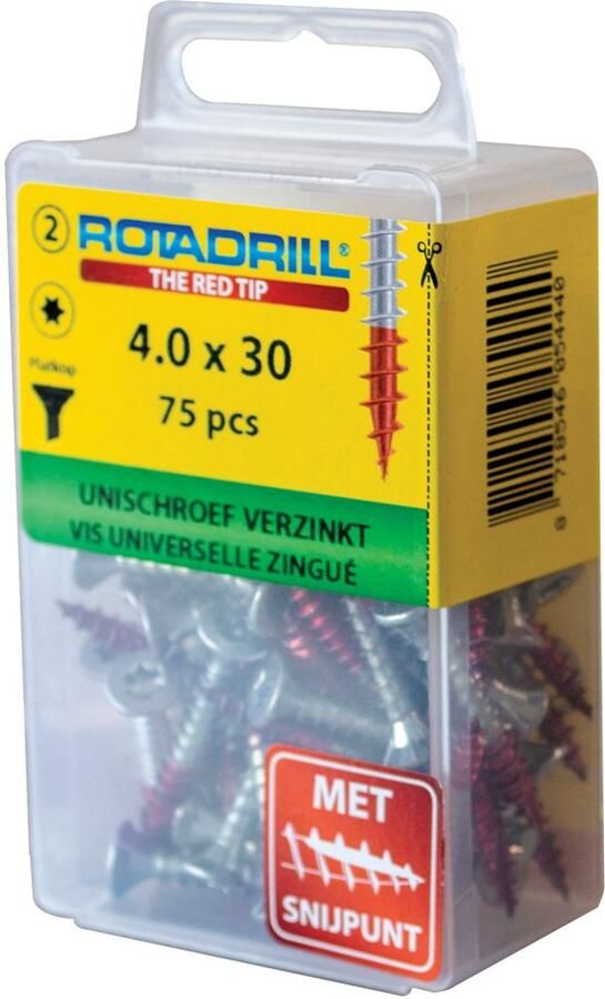 Rotadrill Unischroef Vz Pk +Snijpunt Torx TX20 4.0X30 | 75 stuks 467.040.030