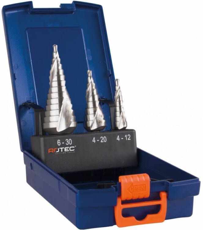 Rotec 3 dlg. Cassette Trappenboren met trap 2 0 mm stijgend 9003030 900.3030
