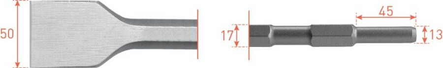 Rotec 6-kant Spadebeitel 50x280mm 6-kant ø17 0 ø13x45 2155020