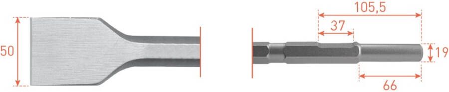 Rotec 6-kant Spadebeitel 50x300mm 6-kant ø21 0 ø19x66 2154015