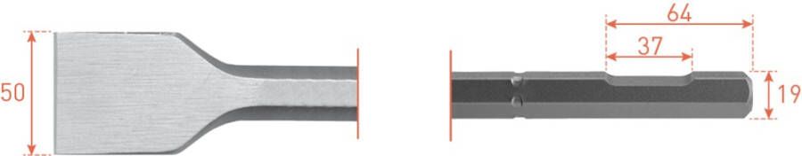 Rotec 6-kant Spadebeitel 50x400mm 6-kant ø19 0 met uitsparing 2153521