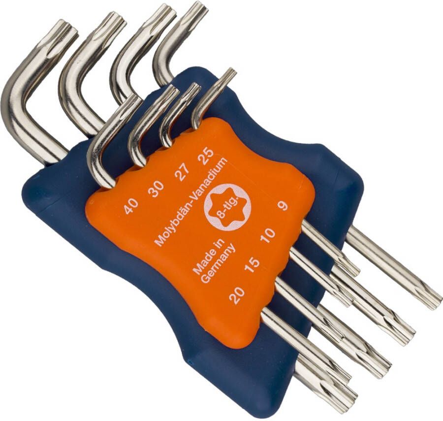 Rotec 8 dlg.Inbussleutelset lang Torx T9 T40 (nikkel) 890.1001