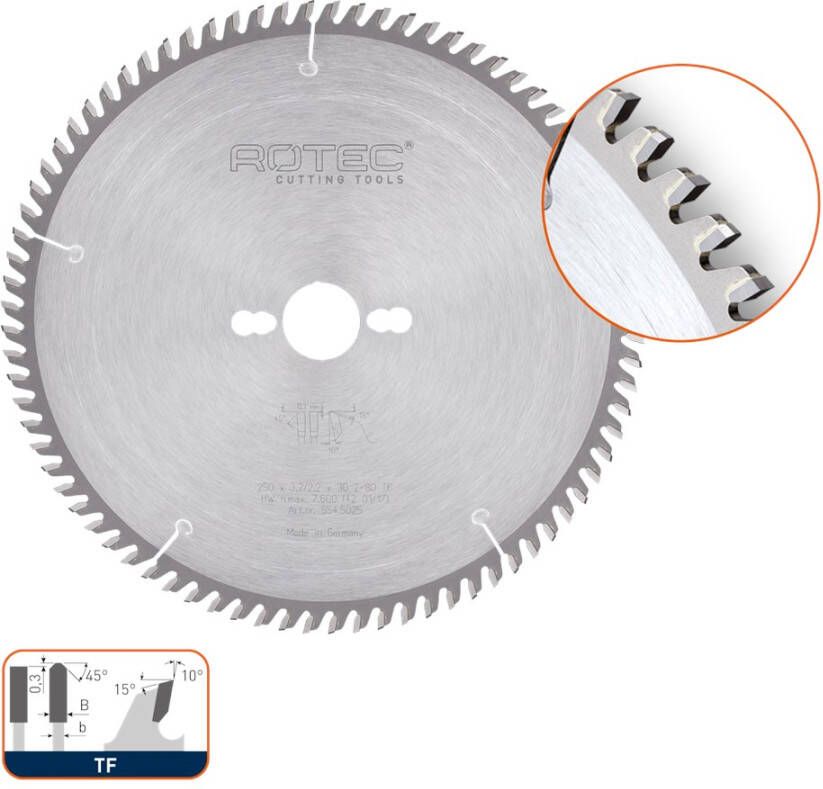 Rotec HM formaatzaagblad Trapezium Vlak ø350x3 2x30mm Z=108 TF 5545040 554.5040