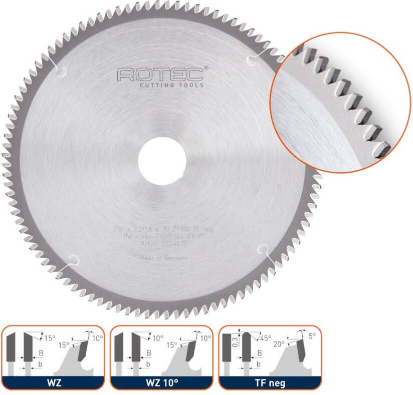 Rotec HM kozijn- en glaslattenzaag ø200x2 2x32mm Z=100 TF ng 5534020