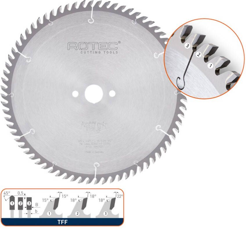 Rotec HM platenopdeelzaagblad ø300x4 4x30mm Z=72 TFF 5547005