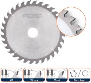 Rotec HM zaagblad voor handmachines ø220x2 8x30mm Z=64 WZ 5530440