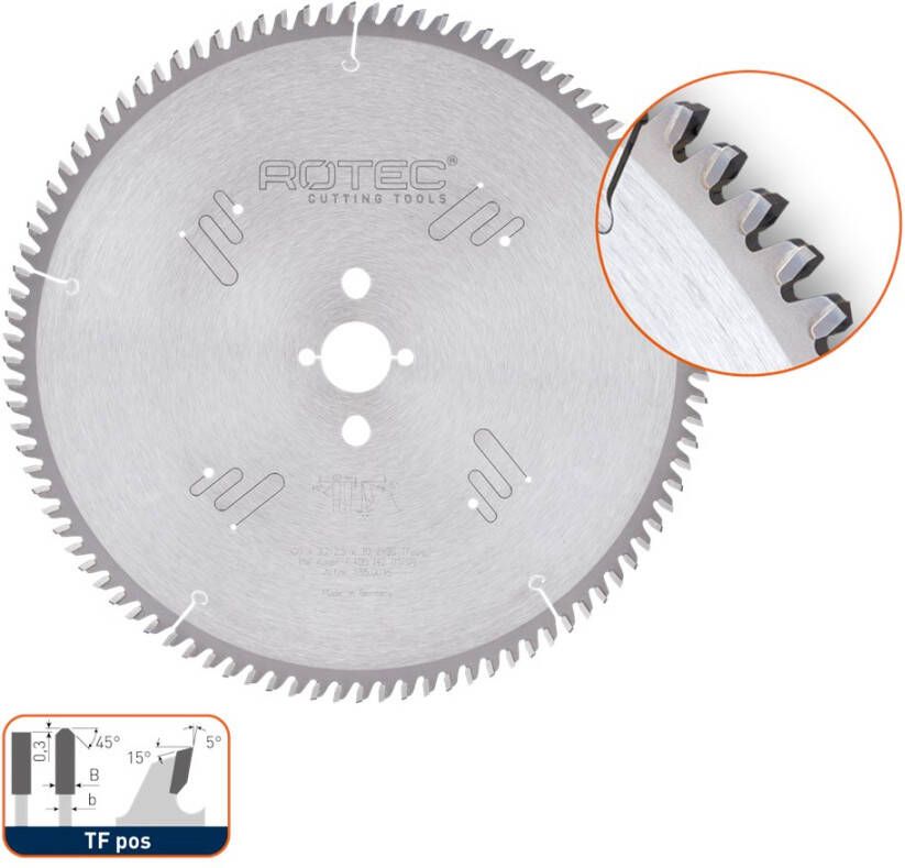 Rotec HM zaagblad voor NF-metalen ø300x3 2x32mm Z=96 TF pos 5550040