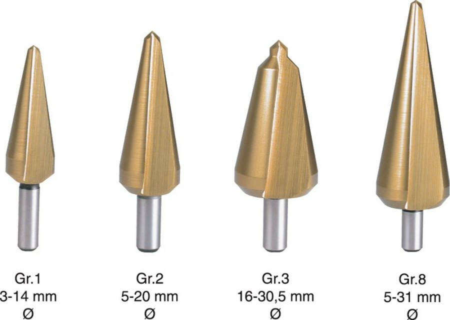 Rotec HSS conische plaatboren S.P. Nr.8 5 0-31 0 TIN 4201008