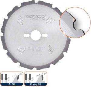 Rotec PKD zaagblad DIAMOND ø160x2 2x20mm Z=8 FL DIA 5533005