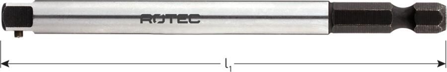 Rotec Adapter | E6.3 > 4-Knt. 1 4'' | Met Stift | L=100 | 1 Stuk 820.00401