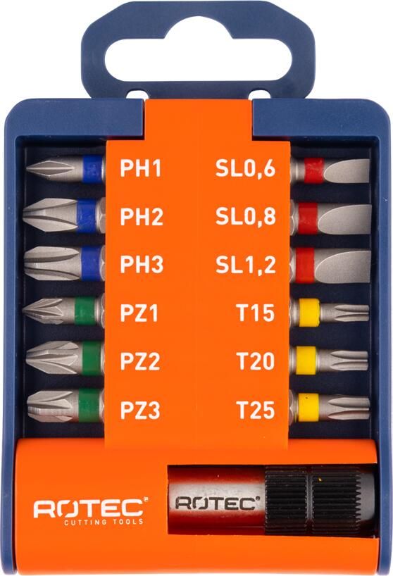 Rotec Bit- & bithouder-set | OPTI-LINE | Bits PH-PZ-SL-TX | 13-delig 827.9051