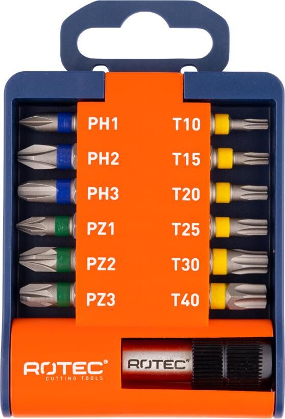 Rotec Bit- & bithouder-set | OPTI-LINE | Bits PH-PZ-TX | 13-delig 827.9050