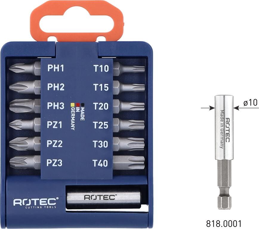 Rotec Bit-set | BASIC | Incl. bithouder | Bits PH PZ en TX | 13-delig 825.0105