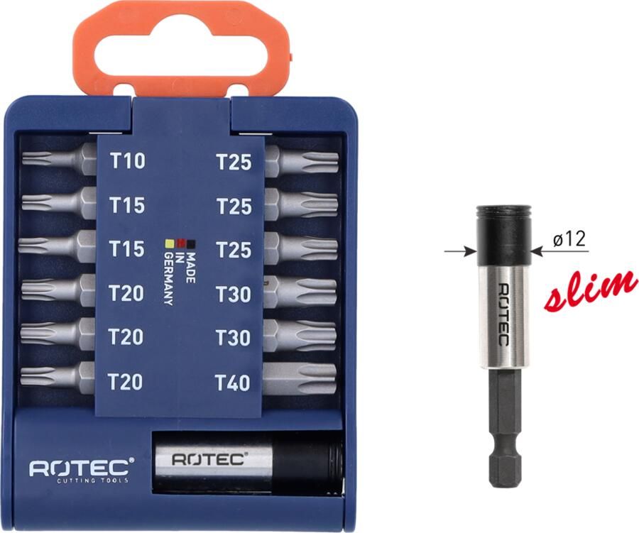 Rotec Bit-set | BASIC | Incl. bithouder 'SLIM' | Bits TX | 13-delig 825.0111