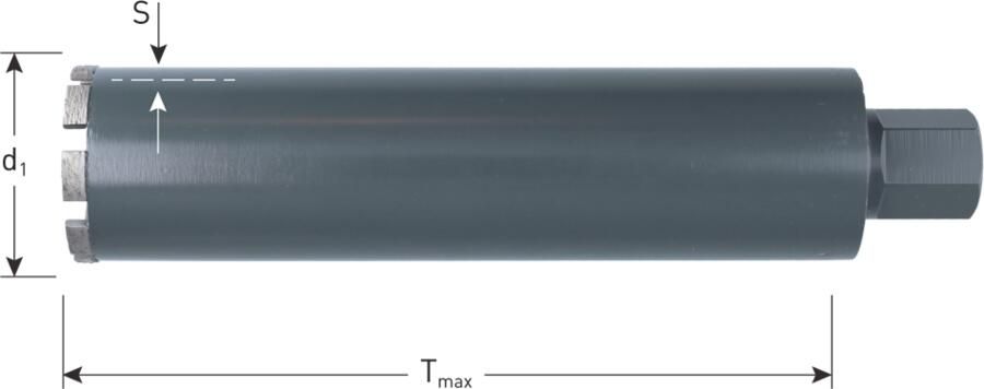 Rotec Diamantboor | Grijs | Droog | 1.1 4" | 12 Segm. | Ø162x300 776.1622