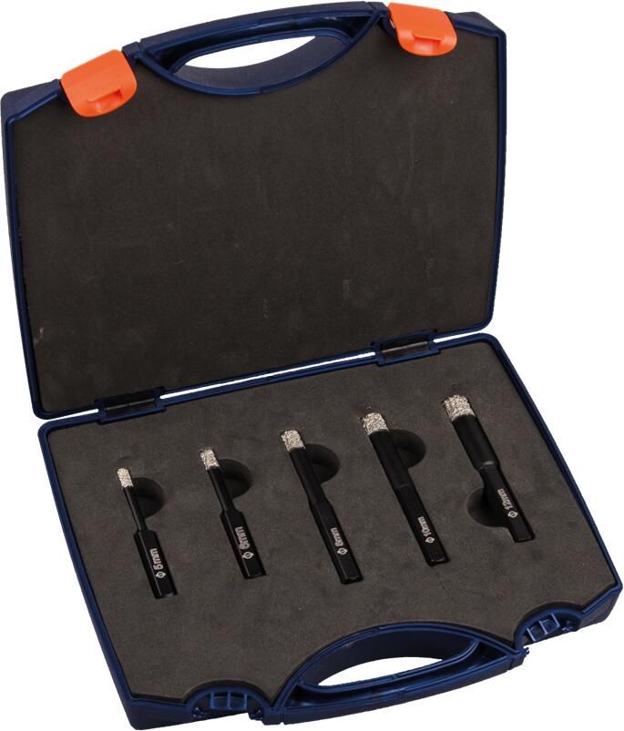 Rotec Diamanttegelboorset | 6-knt. opname | 5-dlg | ø5-12 (zwart) 758.3990