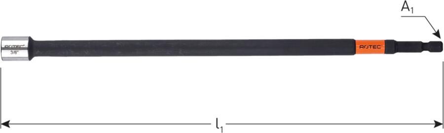 Rotec Dopsleutel | E6.3 | 1 4" Bitopname | Magnetisch | SW 5 16"x250 821.21021