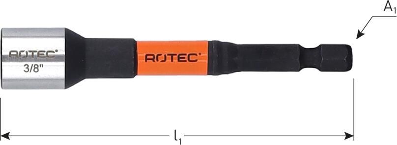Rotec Dopsleutel | E6.3 | 1 4" Bitopname | Magnetisch | SW 5 16"x80 821.01021