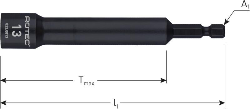 Rotec Dopsleutel extra diep | E6 3 | Bitopname | SW 17x110 75 822.0017