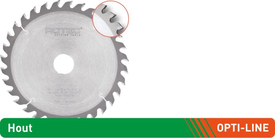 Rotec OPTI-LINE HM Cirkelzaagblad Voor Handmachines | Ø160x2 2x20 | Z=48 | TF-Uni 553.0132