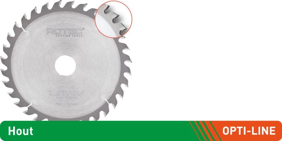 Rotec OPTI-LINE HM Cirkelzaagblad voor Accu-Machines | Z=18 | WZ | Ø216x30 553.0413