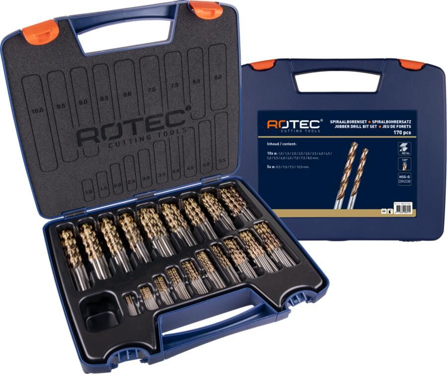 Rotec Spiraalborenset | 102 | DIN 338 | Type HD-S | 202-dlg | ø1-13 900.0222WK