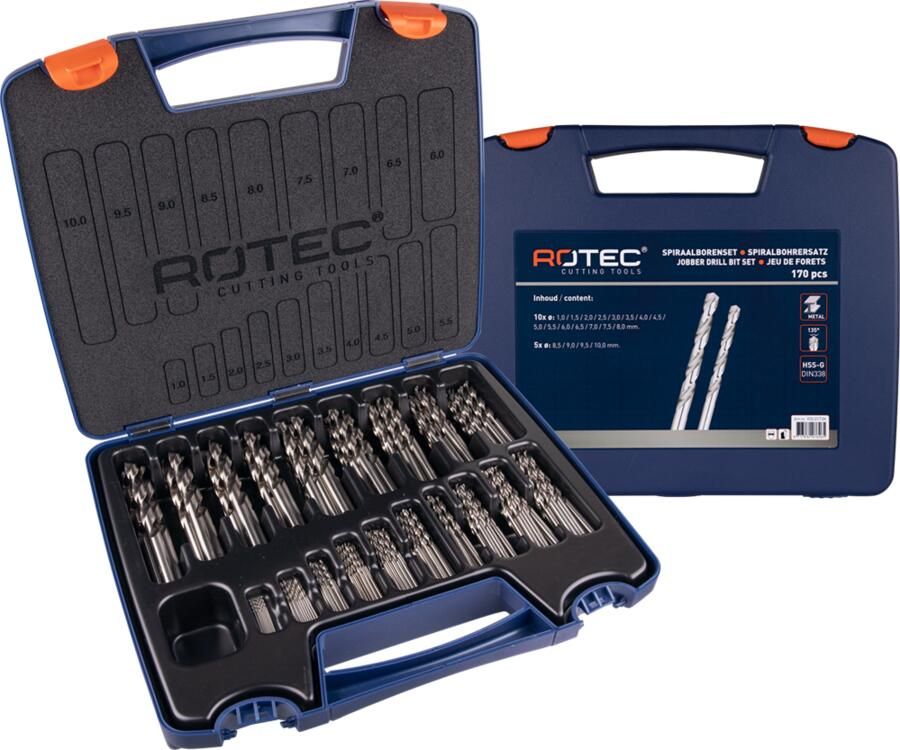 Rotec Spiraalborenset | 105 | DIN 338 | Type N | 202-dlg | ø1-13 900.0222K