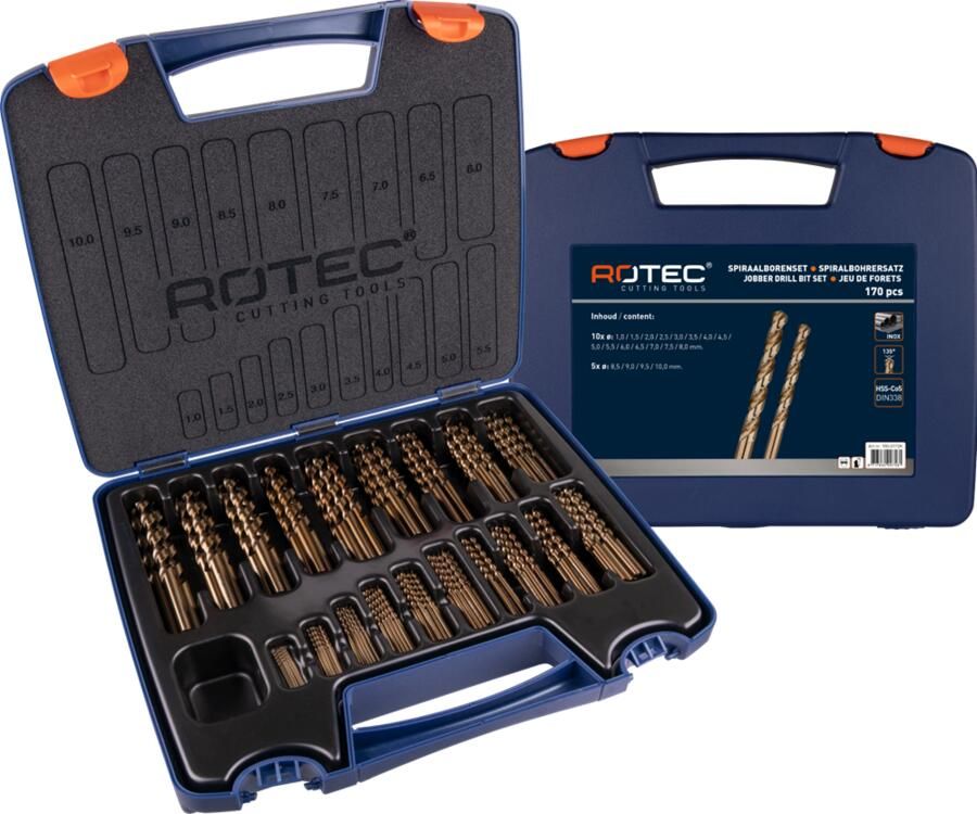 Rotec Spiraalborenset | 110 | DIN 338 | Type HD-S | 170-dlg | ø1-10 900.0172WK