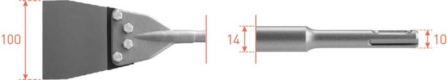 Rotec SDS+ Spachtelbeitel 100x250mm 2150065