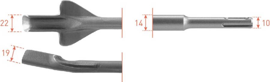 Rotec SDS+ Vleugelbeitel 22x250mm 2150025