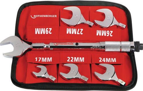 Rothenberger Moment-steeksleutel-set | sleutelwijdte 17-22-24-26-27-29 mm | 1 stuk 175001