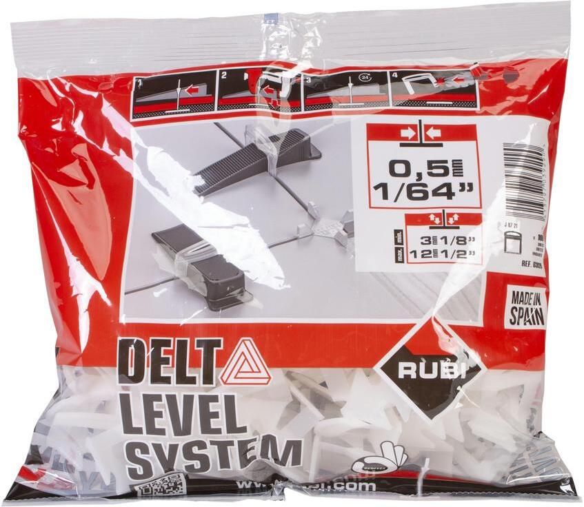 Rubi Delta Level Systeem Clips | Dikte 0 5 mm | Hoogte 3-12 mm | 100 stuks 03929