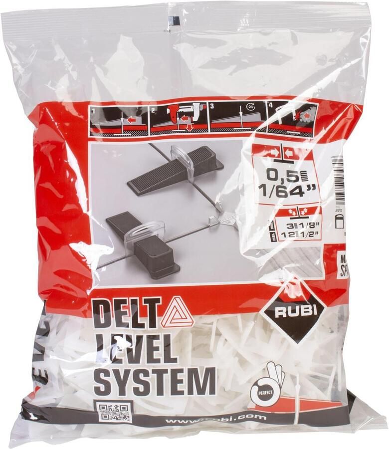 Rubi Delta Level Systeem Clips | Dikte 0 5 mm | Hoogte 3-12 mm | 200 stuks 03930