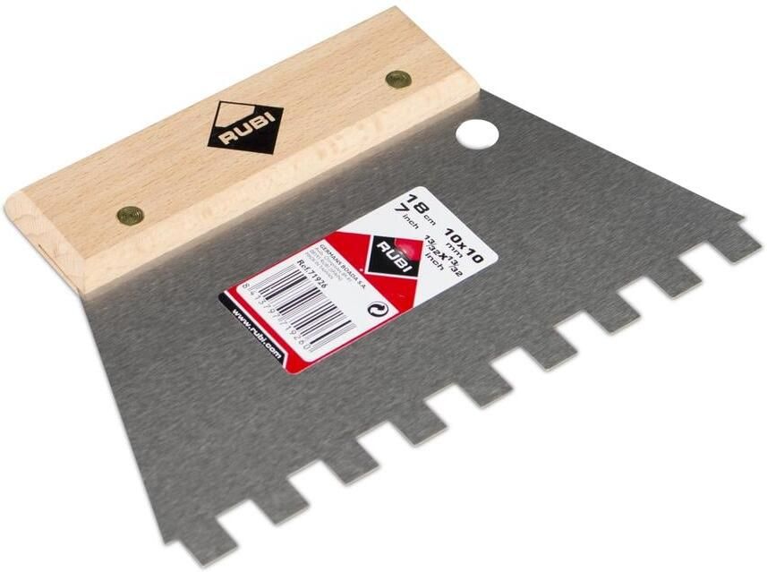 Rubi Eenvoudige Lijmspaan | 18 cm 10x10 mm | Houten Greep 71926