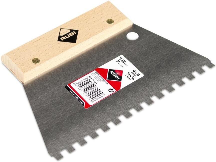 Rubi Eenvoudige Lijmspaan | 18 cm 6x6 mm | Houten Greep 71924