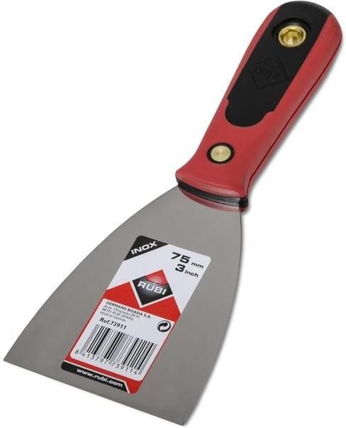Rubi Roestvrij Stalen Plamuurmes | 75 mm | Kunststof Handgreep 73911