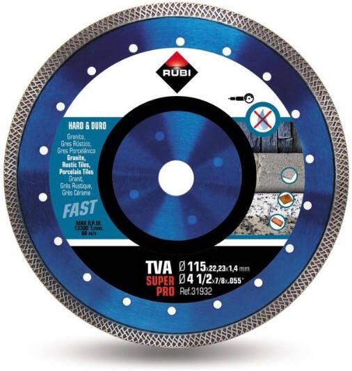 Rubi TVA 115 Diamantzaagblad | 115x22 23x1 4 mm | SUPERPRO 31932