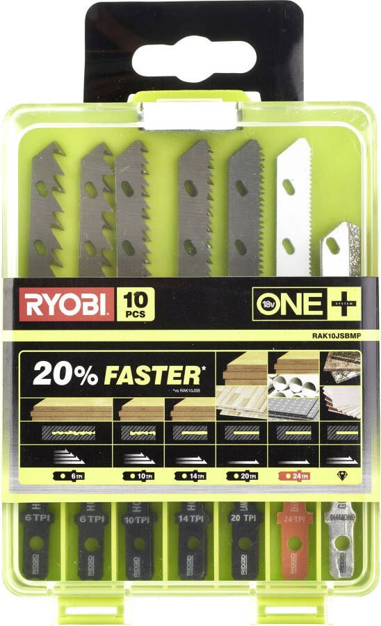 Ryobi RAK10JSBMP | 10-delig Decoupeerzaagblad Set compatibel met RJS720 RJS750 RJS850 RJS980 en RJS1050 5132002812