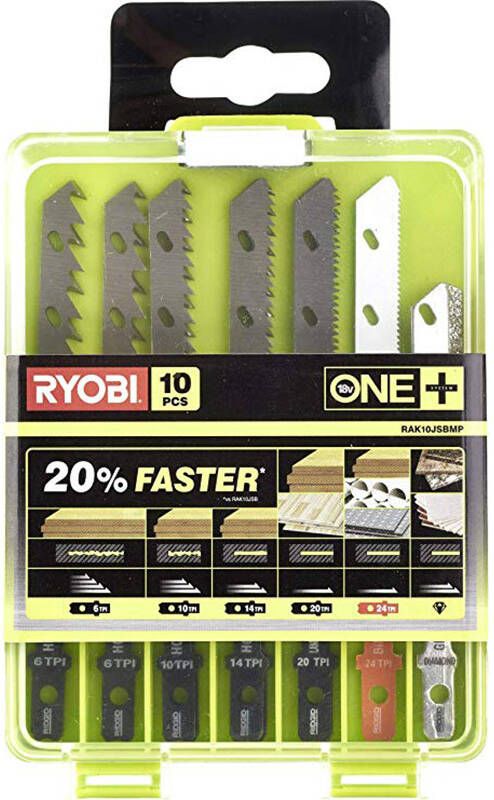 Ryobi RAK10JSBWM | 10-delig Decoupeerzaagblad Set compatibel met RJS720 RJS750 RJS850 RJS980 en RJS1050 5132002811