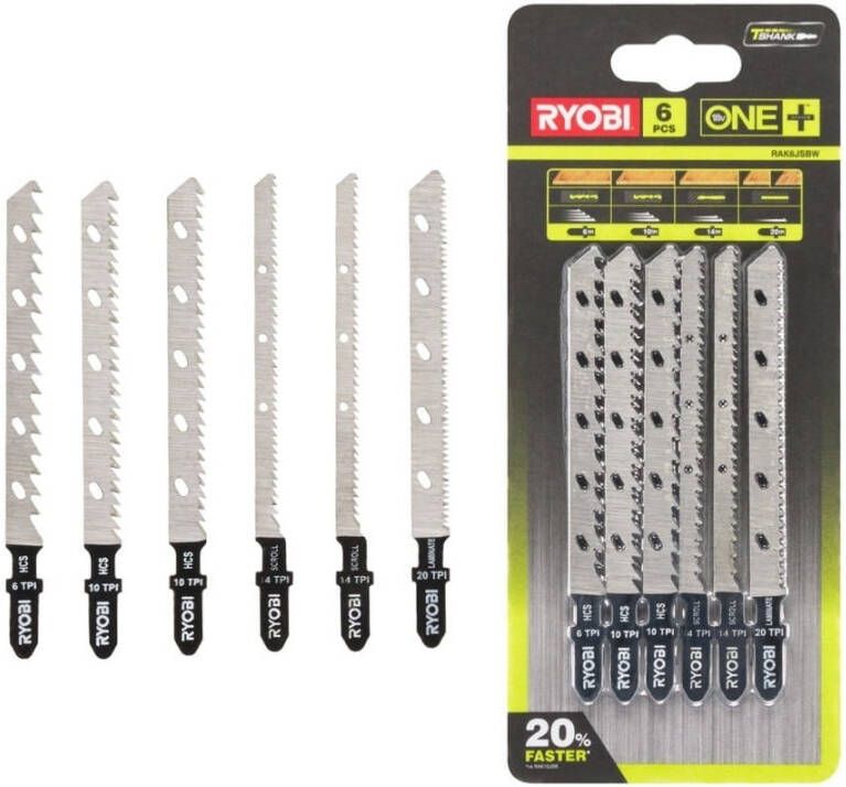 Ryobi RAK6JSBW | 5-delig Decoupeerzaagblad Set compatibel met RJS720 RJS750 RJS850 RJS980 en RJS1050 5132002810