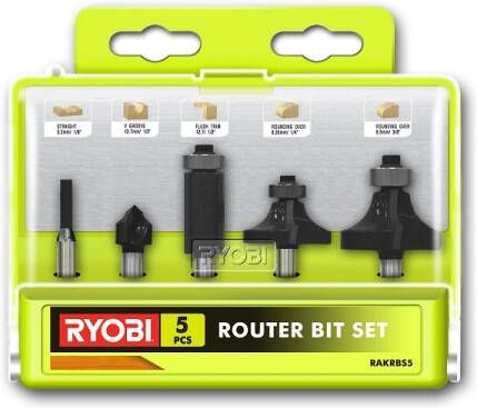 Ryobi RAKRBS5 | 5-delig Frees Set compatibel met R18TR-0 en RRT1600 5132003828