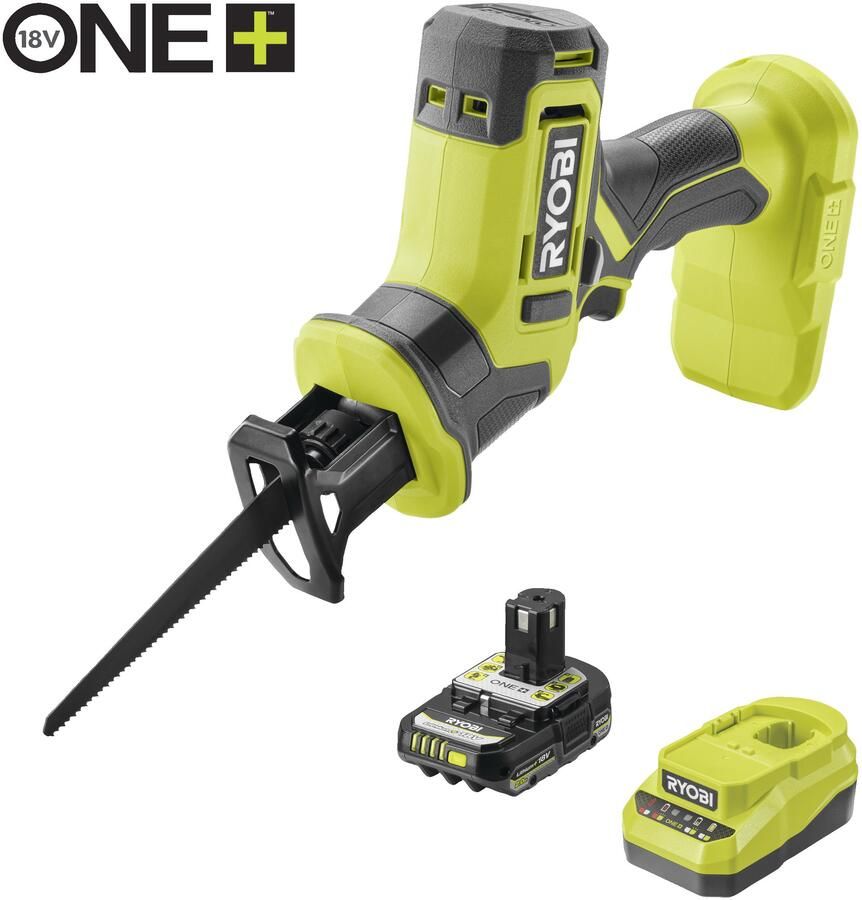 Ryobi R18RSC-1C20GP ONE+™ 18V Compacte Accu Reciprozaag (incl. 1x 2 0 Ah accu & lader) 5133006951