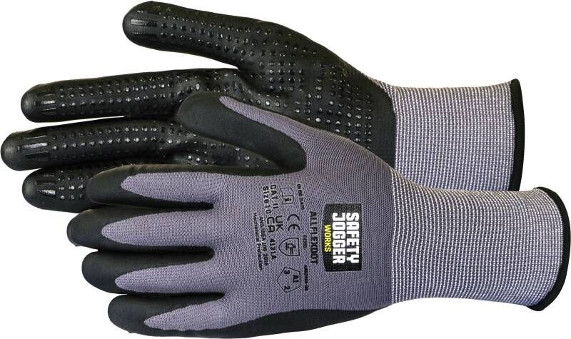 Safety Jogger AllFlexDot Handschoenen 12-Pack 4131A | Zwart | 5401124557039