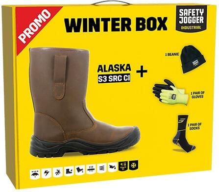Safety Jogger Winterbox | Alaska veiligheidslaars + sokken + handschoenen + muts | Bruin | SI9805410 - Foto 2