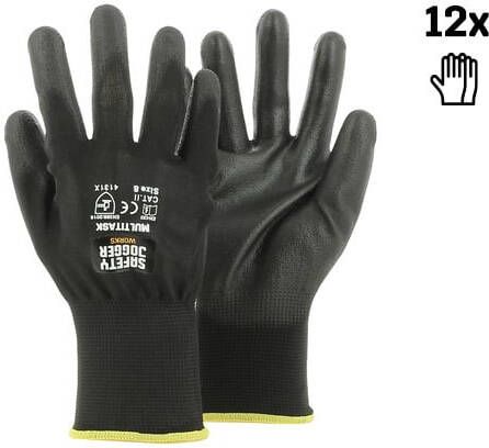 Safety Jogger Veiligheidshandschoenen met maximale beweeglijkheid | 12 Stuks | Zwart | SW0700009