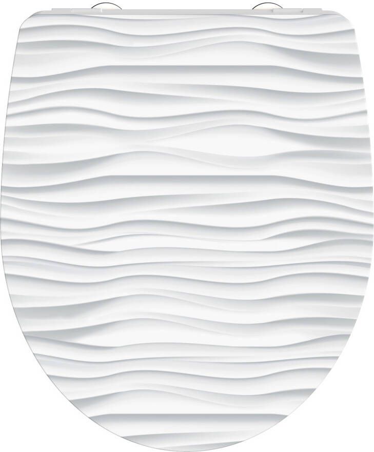 Schutte Duroplast High Gloss WC-bril WHITE WAVE met soft-close en quick-release 82584