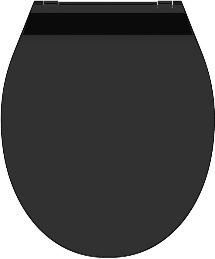 Schutte Duroplast WC-bril SLIM BLACK met soft-close en quick-release | zwart 82710