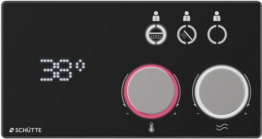 Schütte Schutte AQUADOT Digitaal douchesysteem met Smart Control | Chroom mat zwart 60499